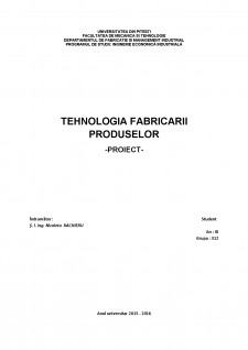 Tehnologia Fabric Rii Produselor Proiect Docx