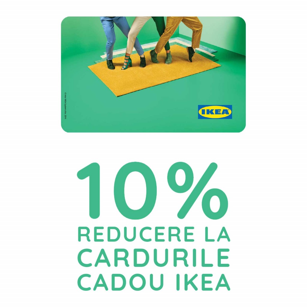 10% reducere la cardurile cadou IKEA pentru studenți, profesori și tineri