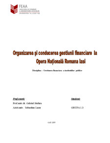 Organizarea și conducerea gestiunii financiare la Opera Națională Română Iași - Pagina 1