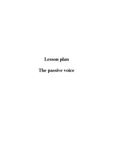 Plan de lecție - passive voice - Pagina 1