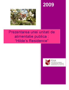 Prezentarea unei unități de alimentație publică - Hilde’s Residence - Pagina 1