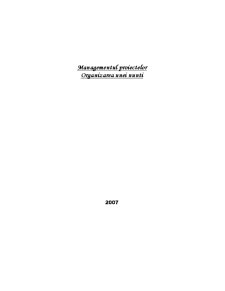 Managementul cercetării-dezvoltării - organizarea unei nunți - Pagina 1