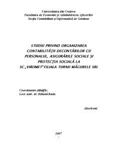 Studiu privind Organizarea Contabilitatii Decontarilor cu Personalul, Asigurarile Sociale si Protectia Sociala - Pagina 2