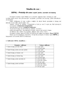 SEPAL - Prototip de Sistem Expert pentru Acordare de Leasing - Pagina 1