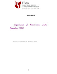 Organizarea și Funcționarea Pieței Financiare Nyse - Pagina 1