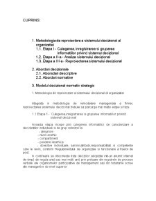 Metodologia de reproiectare a sistemului decizional al organizației - Pagina 1