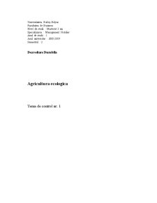 Agricultură ecologică - Pagina 1
