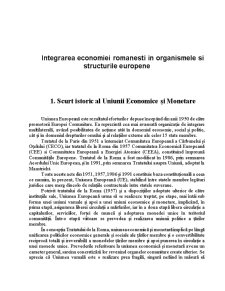 Integrarea economiei românești în organismele și structurile europene - Pagina 1