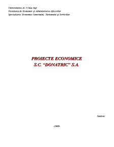 Proiecte Economice - SC Donatric SA - Pagina 1