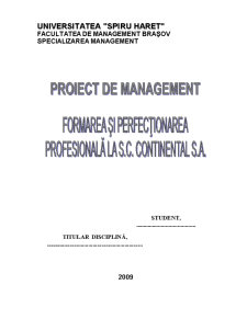 Formarea și perfecționarea profesională la SC Continental SA - Pagina 1