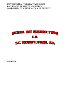 Mixul de Marketing la Rompetrol SA - Pagina 1