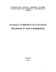 Analiza turismului cultural religios în zona Dobrogei - Pagina 1