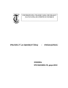 Strategii ale Mix-ului de Marketing - Panasonic - Pagina 1