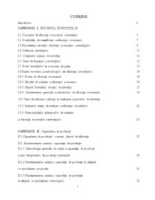 Eficiența și evaluarea investițiilor pentru modernizarea capacității de producție în cadrul SC Petrom SA București - Pagina 1