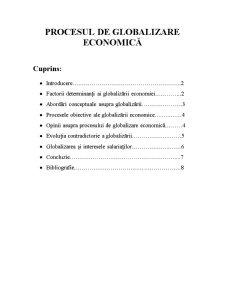 Procesul de Globalizare Economică - Pagina 1