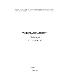 Proiect la management - studiu de caz - Electrica SA - Pagina 1