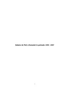 Balanța de plăți a României în perioada 1990-2007 - Pagina 1