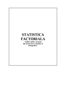 Statistică factorială - Pagina 1