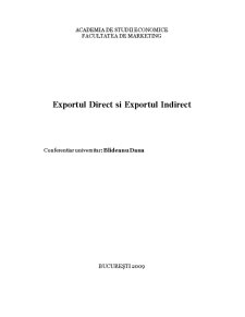 Exportul Direct și Exportul Indirect - Pagina 1
