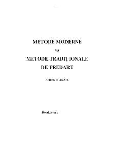 Metode Moderne vs Metode Tradiționale de Predare - Pagina 1