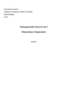 Managementul clasei de elevi - dimensiunea ergonomică - Pagina 1