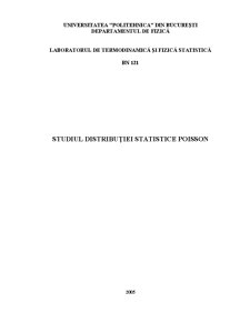 Studiul Distribuției Statistice Poisson - Pagina 1
