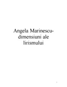 Angela Marinescu - Dimensiuni ale Lirismului - Pagina 1