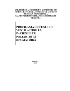 Profilaxia Disfuncției Ventilatorii la Pacienții cu Poliartrită Reumatoidă - Pagina 2