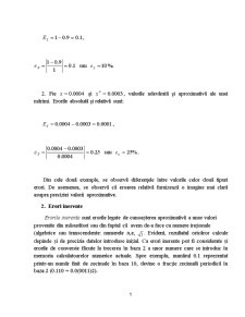 Statistica, Prelucrarea Datelor și Metode Numerice - Erorile de Calcul Numeric - Pagina 5