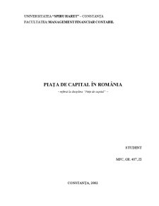 Piețe de capital în România - Pagina 1