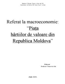 Piața Hârtiilor de Valoare din Republica Moldova - Pagina 1
