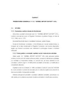 Prezentarea generală a SC Serbel Import Export SRL - Pagina 1