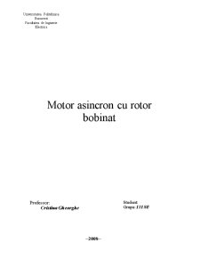 Motor Asincron cu Rotor Bobinat - Pagina 1