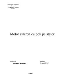 Motor Sincron cu Poli pe Stator - Pagina 1