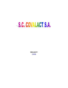 Analiza strategică a organizației SC Covalact SA - Pagina 1