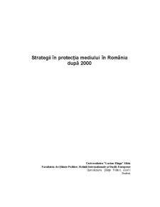 Strategii în Protecția Mediului în România după 2000 - Pagina 1