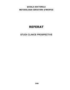 Studii Clinice Prospective - Pagina 1
