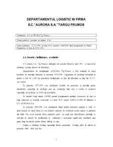 Departamentul logistic al firmei SC Aurora SA - Pagina 2