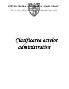 Clasificarea Actelor Administrative - Pagina 1
