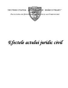 Efectele Actului Juridic Civil - Pagina 1