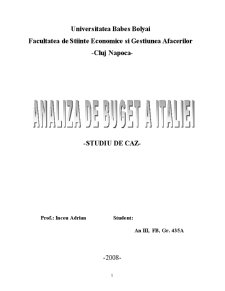 Analiza de Buget a Italiei - Studiu de Caz - Pagina 1