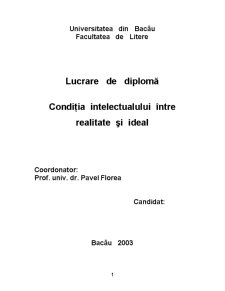 Condiția intelectualului între realitate și ideal - Camil Petrescu - Pagina 1