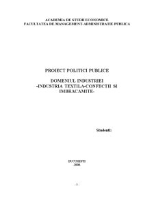 Propunere de politică publică în domeniul industriei textile - Pagina 1