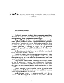 Fasolea - importanța economică - răspândire - compoziție chimică a boabelor - Pagina 1