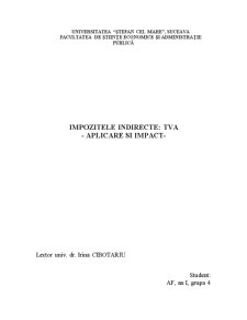 Impozitele Indirecte - TVA - Aplicare și Impact - Pagina 1