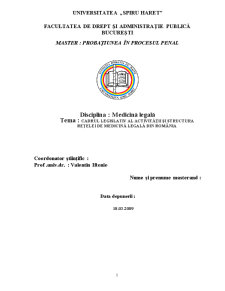 Cadrul Legislativ al Activității și Structura Rețelei de Medicină Legală din România - Pagina 1