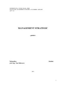 Management Strategic - SC Armax Gaz SA - Pagina 1