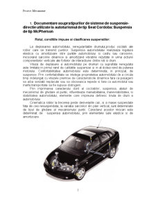 Mecanisme - Sistem de Suspensie-Directie la Autovehiculul de Tip Seat Cordoba - Pagina 1