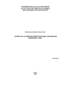 Studiu de Caz privind Perfecționarea Politicii de Creditare a BNR - Pagina 1