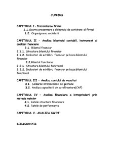 Analiza economico-financiară a SC Belvedere SRL - Pagina 1